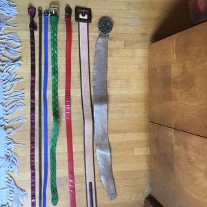 Bulk of 7 leather belts size s/m